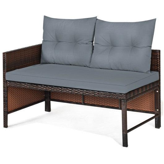 3 Pieces Patio Wicker Rattan Sofa Set-Gray at Set Shop and Smile