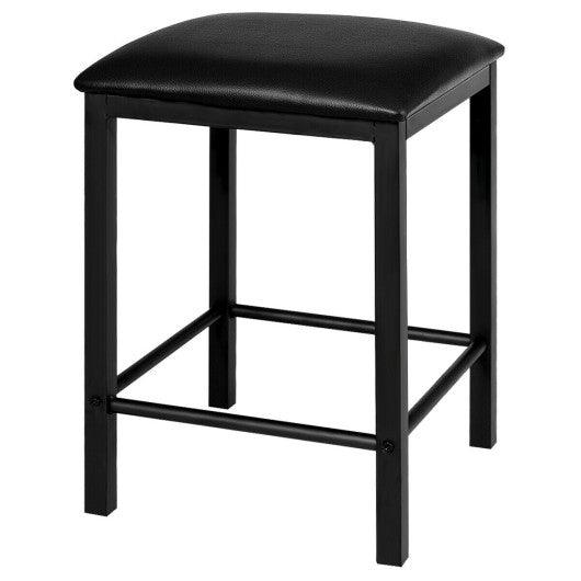 3 Piece Counter Height Dining Set Faux Marble Table-Black at Set Shop and Smile