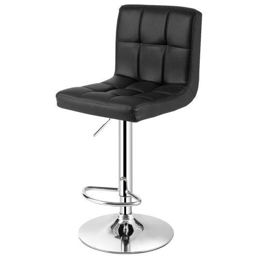 Adjustable Swivel Bar Stool with PU Leather-Black at Set Shop and Smile