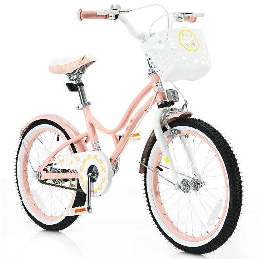 18 Inch Kids Adjustable Bike Toddlers with Training Wheels-Pink at Set Shop and Smile