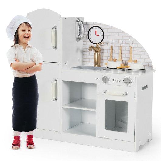 Kids Kitchen Playset Pretend Play Cooking Set with Vivid Faucet and Telephone at Set Shop and Smile