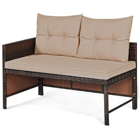 3 Pieces Patio Wicker Rattan Sofa Set-Beige at Set Shop and Smile