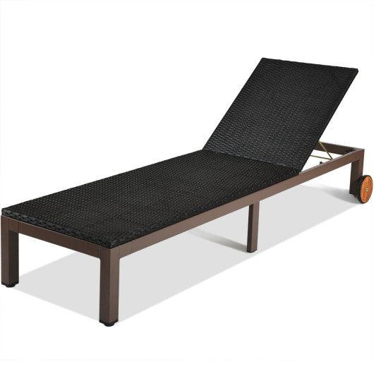 Back Adjustable Cushioned Patio Rattan Lounge Chair at Set Shop and Smile