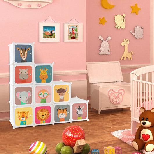 8/12 Cube Kids Wardrobe Closet with Hanging Section and Doors-12 Cubes at Set Shop and Smile