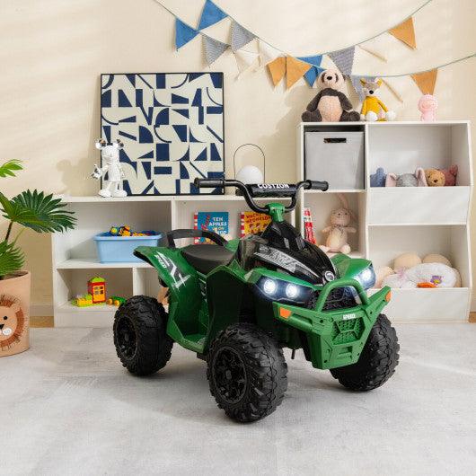 12V Kids Ride On ATV with High/Low Speed and Comfortable Seat-Army Green at Set Shop and Smile