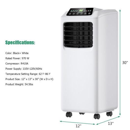 9000 BTU Portable Air Conditioner with Built-in Dehumidifier and Remote Control at Set Shop and Smile