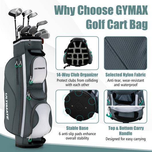 14 Dividers Golf Cart Bag with 7 Zippered Pocket at Set Shop and Smile
