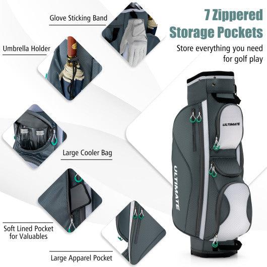 14 Dividers Golf Cart Bag with 7 Zippered Pocket at Set Shop and Smile