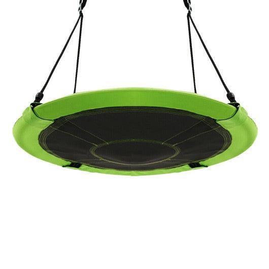 40 Inch Flying Saucer Tree Swing Indoor Outdoor Play Set-Green at Set Shop and Smile