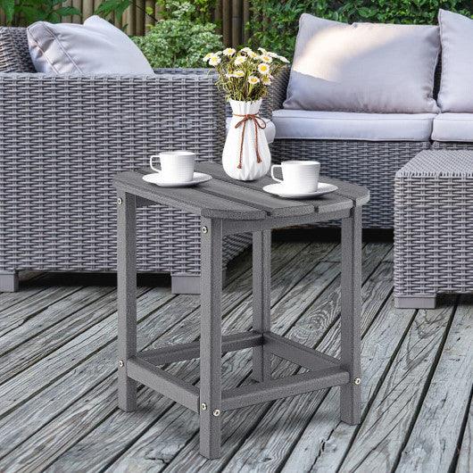 18 Inch Weather Resistant Side Table for Garden Yard Patio-Gray at Set Shop and Smile