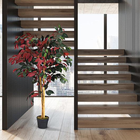 4 Feet Tall Artificial Ficus Tree with Nursery Pot at Set Shop and Smile