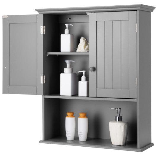 Wall Mount Bathroom Storage Cabinet -Gray at Set Shop and Smile