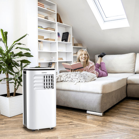 9000 BTU 3 in 1 Portable Air Conditioner with Fan and Dehumidifier-White at Set Shop and Smile