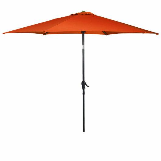 10ft 3 Tier Patio Umbrella Aluminum Sunshade Shelter Double Vented without Base-Burgundy at Set Shop and Smile