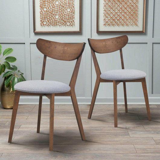 Set of 2 Dining Chairs Upholstered Curved Back Side at Set Shop and Smile
