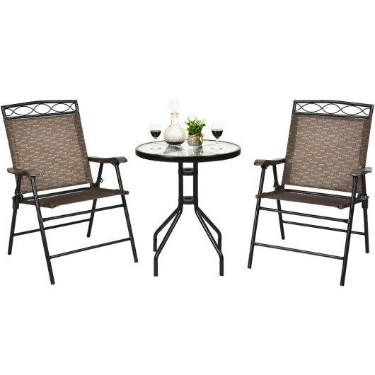 Patio Dining Set with Patio Folding Chairs and Table at Set Shop and Smile