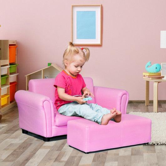 Soft Kids Double Sofa with Ottoman-Pink at Set Shop and Smile