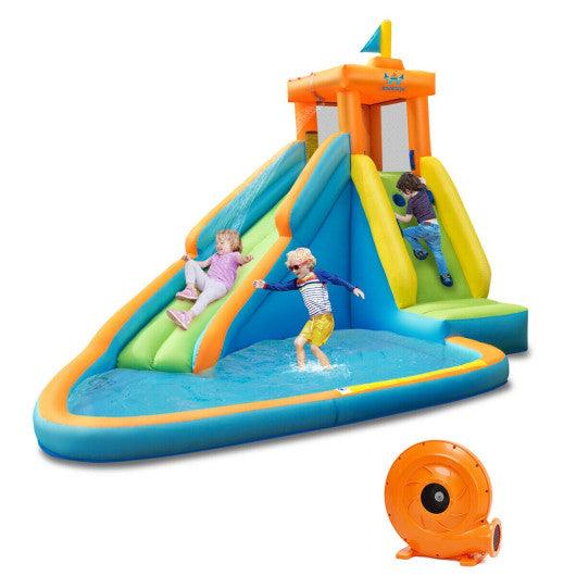 Inflatable Water Slide Kids Bounce House with Blower at Set Shop and Smile