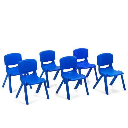 6-pack Kids Plastic Stackable Classroom Chairs-Blue at Set Shop and Smile