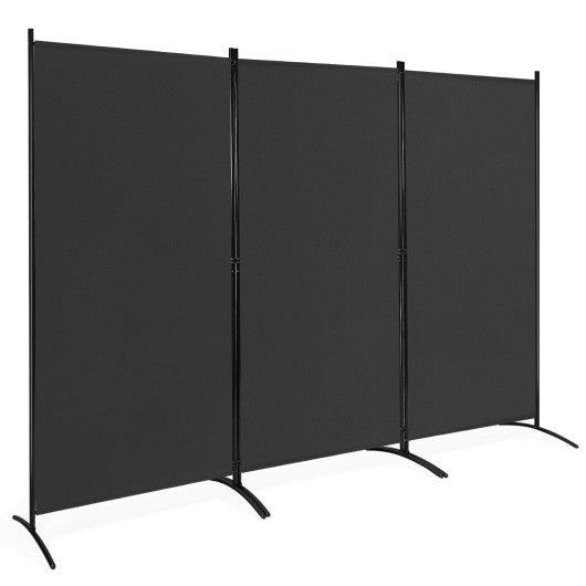 3-Panel Room Divider Folding Privacy Partition Screen for Office Room-Black at Set Shop and Smile