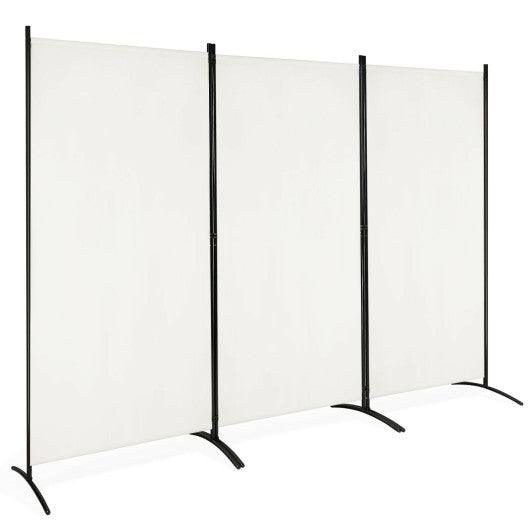 3-Panel Room Divider Folding Privacy Partition Screen for Office Room-White at Set Shop and Smile
