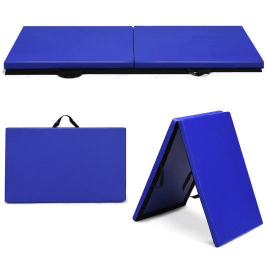 6 x 2 Feet Gymnastic Mat with Carrying Handles for Yoga-Blue at Set Shop and Smile
