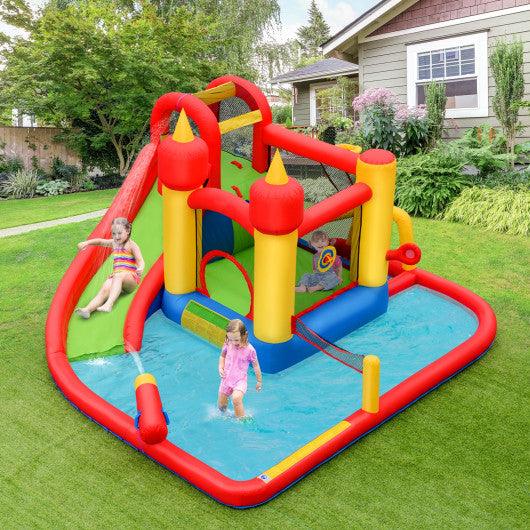 Inflatable Blow Up Water Slide Bounce House with 740 W Blower at Set Shop and Smile