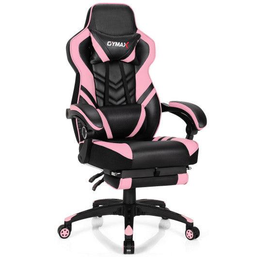 Adjustable Gaming Chair with Footrest for Home Office-Pink at Set Shop and Smile