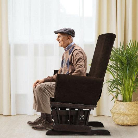 Baby Nursery Relax Rocker Rocking Chair Glider and Ottoman Cushion Set-Brown at Set Shop and Smile