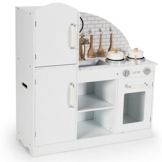 Kids Kitchen Playset Pretend Play Cooking Set with Vivid Faucet and Telephone at Set Shop and Smile