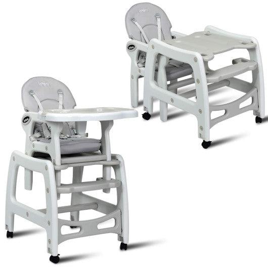3-in-1 Baby High Chair with Lockable Universal Wheels-Gray at Set Shop and Smile