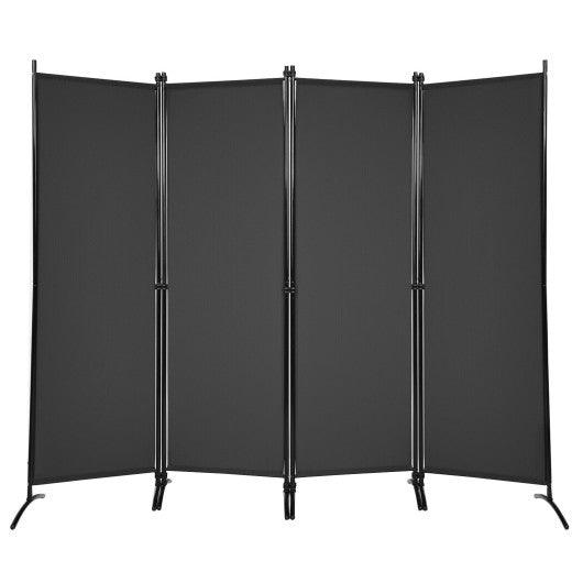4-Panel Room Divider with Steel Frame-Black at Set Shop and Smile