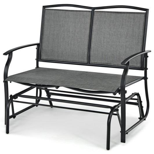 Iron Patio Rocking Chair for Outdoor Backyard and Lawn-Gray at Set Shop and Smile