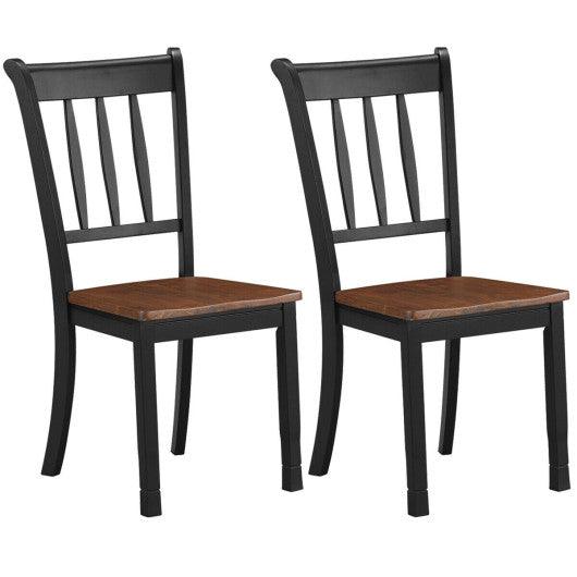 2 Pieces Solid Whitesburg Spindle Back Wood Dining Chairs-Black at Set Shop and Smile