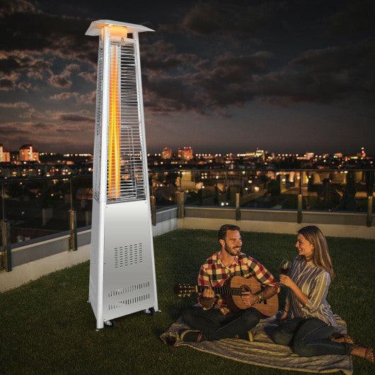 42 000 BTU Stainless Steel Pyramid Patio Heater With Wheels at Set Shop and Smile
