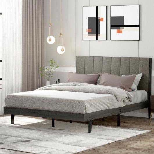 Queen Size Upholstered Bed Frame with Tufted Headboard at Set Shop and Smile