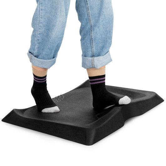 Portable Anti-Fatigue Standing Mat with Massage Point and Diverse Terrain for Office and Home-Black at Set Shop and Smile