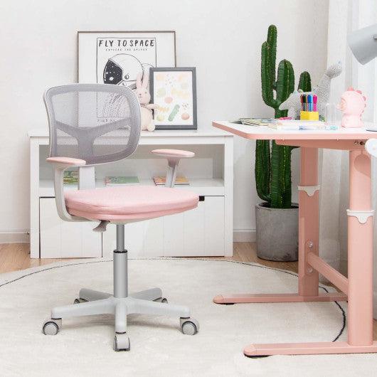 Adjustable Desk Chair with Auto Brake Casters for Kids-Pink at Set Shop and Smile