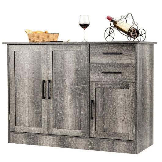 Buffet Storage Cabinet Kitchen Sideboard with 2 Drawers-Gray at Set Shop and Smile