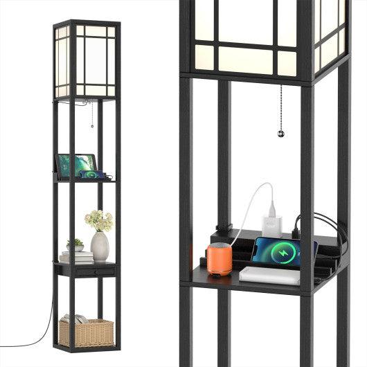 Modern Floor Lamp with Shelves and Drawer at Set Shop and Smile