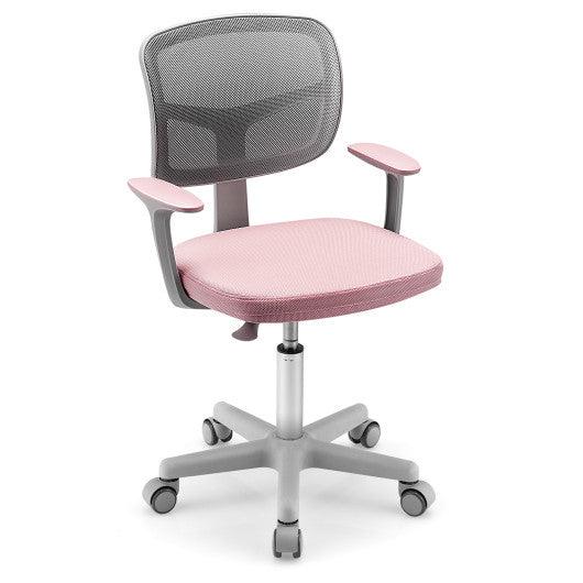 Adjustable Desk Chair with Auto Brake Casters for Kids-Pink at Set Shop and Smile