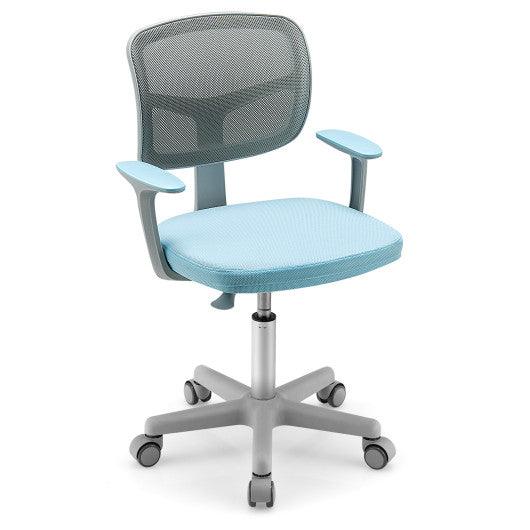 Adjustable Desk Chair with Auto Brake Casters for Kids-Blue at Set Shop and Smile