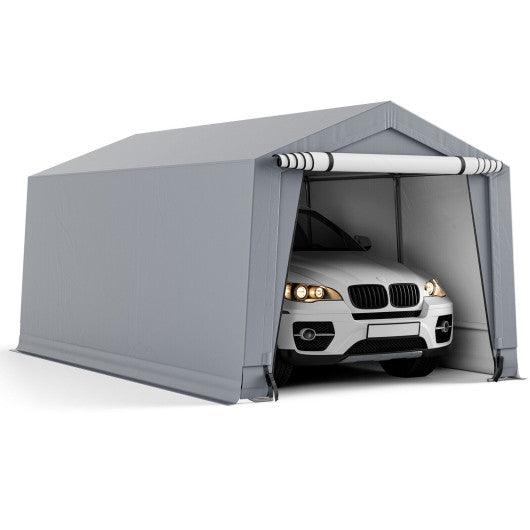 10 x 16/10 x 20 Feet Outdoor Heavy-Duty Carport with 2 Doors-10 x 16 ft at Set Shop and Smile