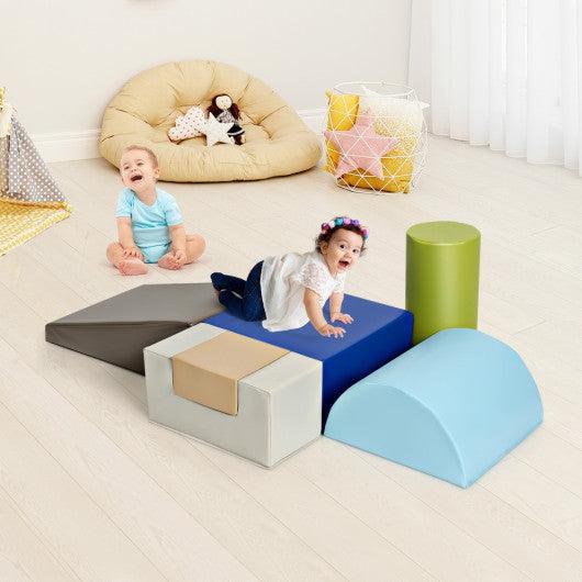 6 Piece Climb Crawl Play Set Indoor Baby Toddler-Gray at Set Shop and Smile