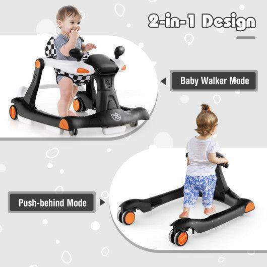 2-in-1 Foldable Activity Push Walker with Adjustable Height-Black at Set Shop and Smile
