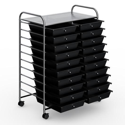 20 Drawers Storage Rolling Cart Studio Organizer-Black at Set Shop and Smile
