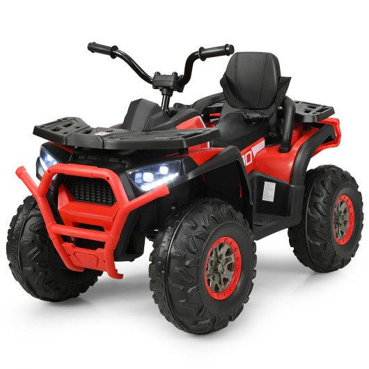 12 V Kids Electric 4-Wheeler ATV Quad with MP3 and LED Lights-Red at Set Shop and Smile
