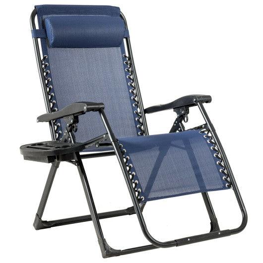 Oversize Lounge Chair with Cup Holder of Heavy Duty for outdoor-Navy at Set Shop and Smile