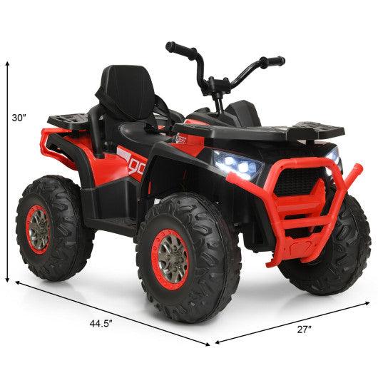 12 V Kids Electric 4-Wheeler ATV Quad with MP3 and LED Lights-Red at Set Shop and Smile