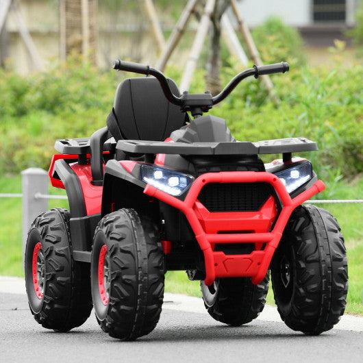 12 V Kids Electric 4-Wheeler ATV Quad with MP3 and LED Lights-Red at Set Shop and Smile